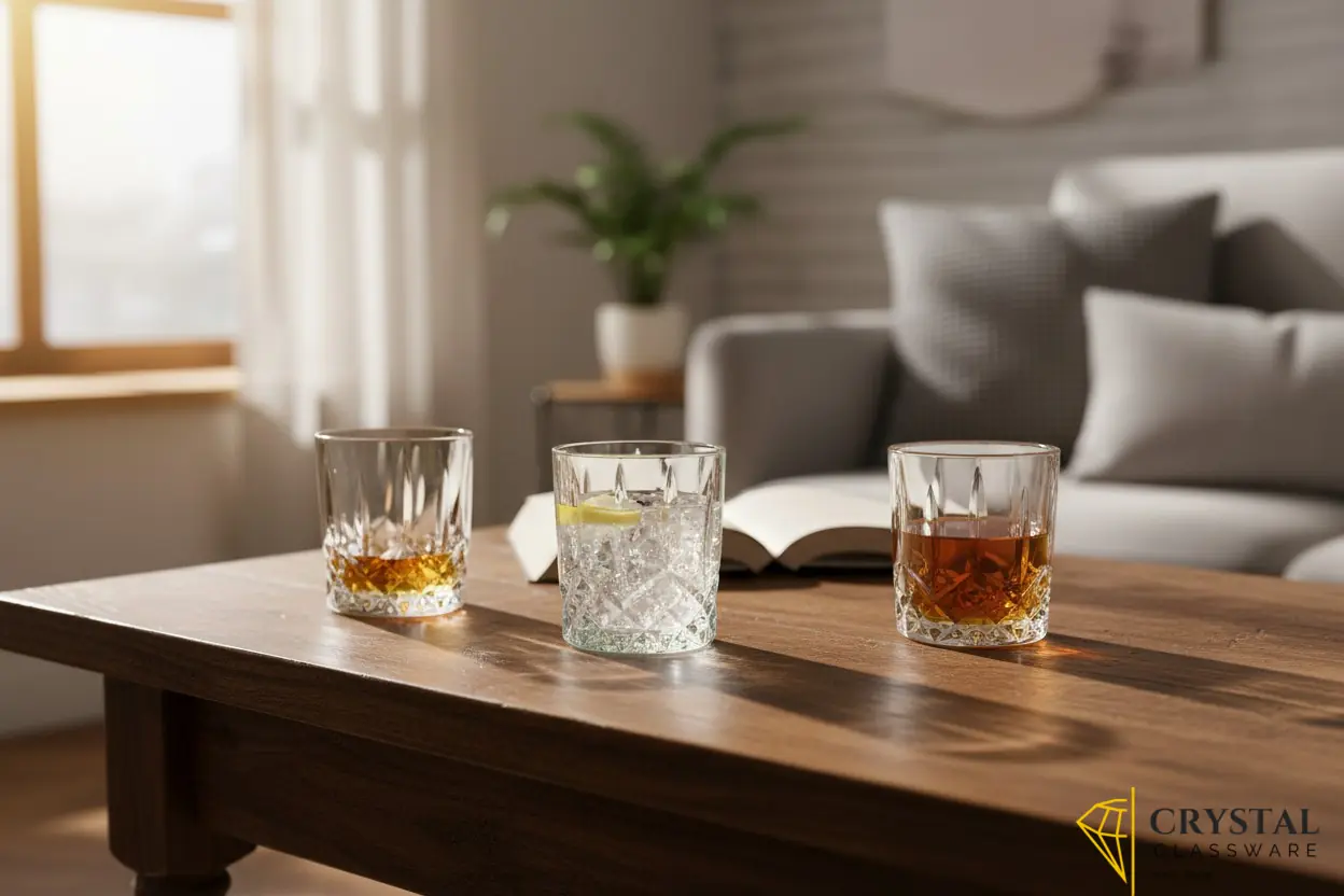 Delisoga glass set glasses geometric textured 